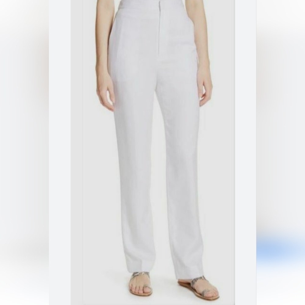 NWT || TIBI || Sebastian White Trousers Straight Legs Immaculate Sz 2